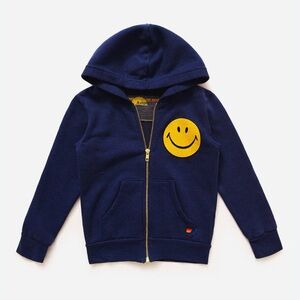 Aviator Nation Blue Hoodie with Yellow Smiley 😊 🌈